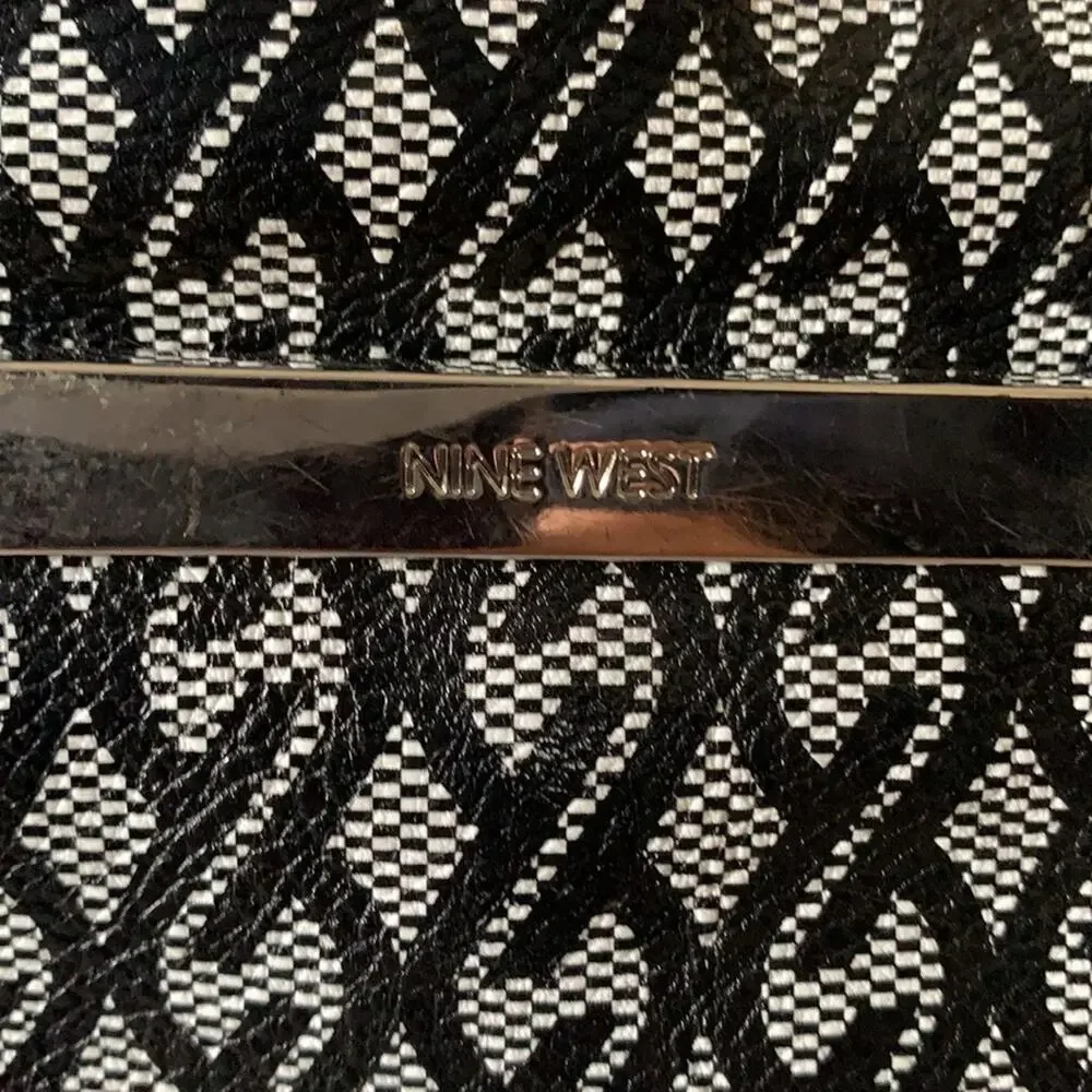 Nine West Jacquard Handbag Black and Gray